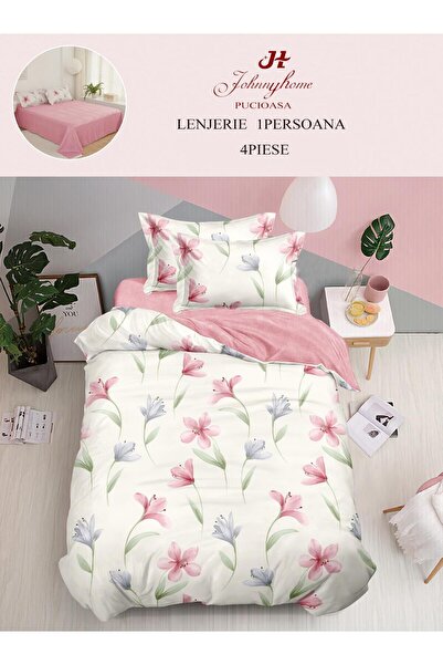 trendyhome Bed Linen 1 Person 4 Pieces, Fine Cotton, Modern Print