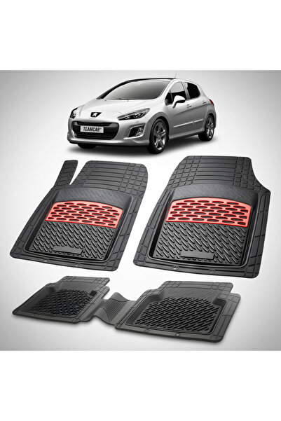 TEAMCAR Χαλάκια αυτοκινήτου συμβατά με Peugeot 308 FL (2011-2013) Κόκκινο