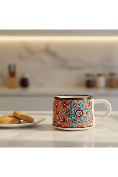 RGS HOMELİFE 2'li El Yapımı Seramik Kupa Seti, Seramik Kahve, Espresso ve Çay...