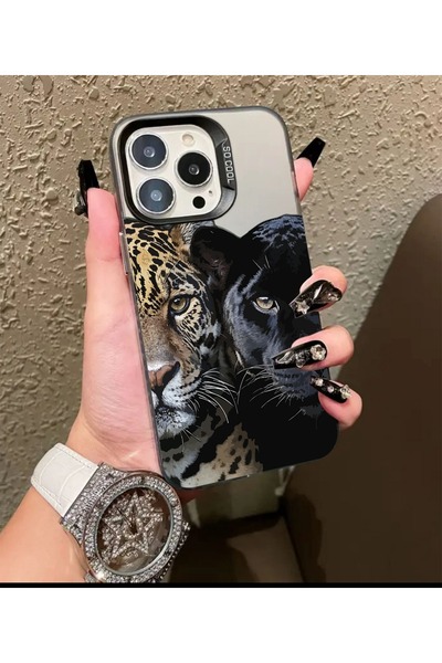 Caseji غطاء هاتف متوافق مع آيفون 16 برو بنمط الفهد مطبوع ومقاوم للصدمات MK01A