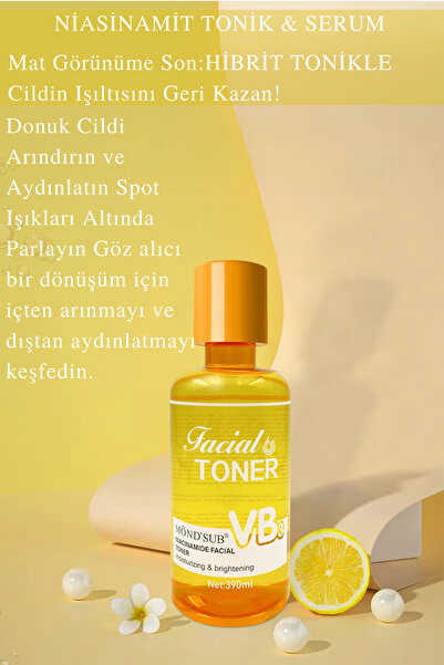 MondSub VB3 Serum Tonik – Niacinamide ile Aydınlatıcı & Nemlendirici Hibrit B...