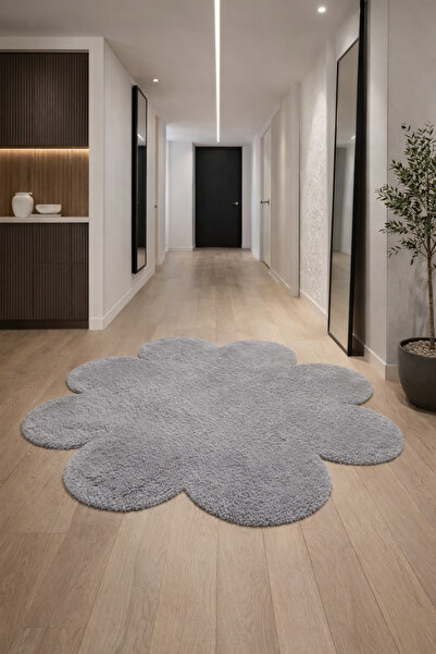 KEVLİNE Modern Dekoratif Yuvarlak Salon Halısı Çocuk Odası Yolluk Kaymaz Taba...