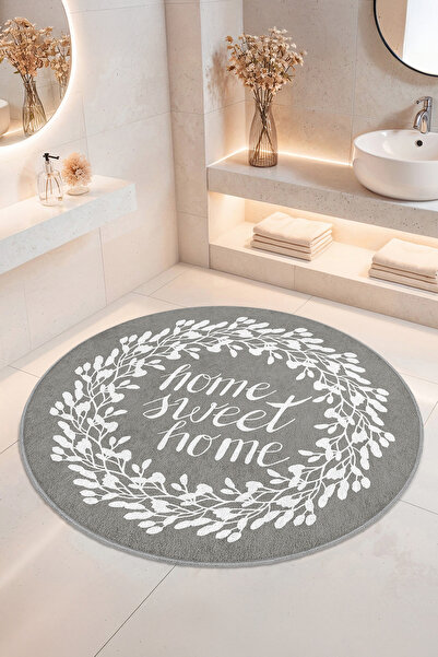 Home Şık Yaprak Desenli Kaymaz Tabanlı Yıkanabilir Banyo Halısı