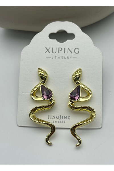 BİJU YILMAZ أقراط على شكل ثعبان من الذهب الأرجواني من Xuping - 25xpkp348