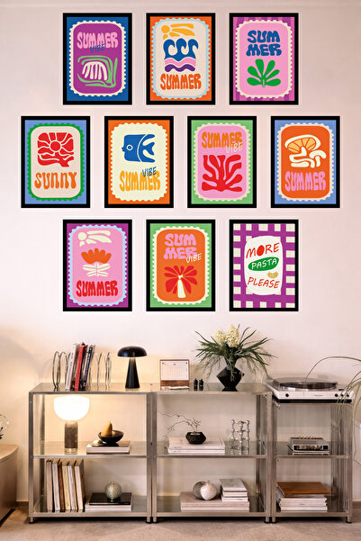 UNT 10-Frame Look Kitchen |   Modern |   Retro Wall Poster Painting Set – 15X...