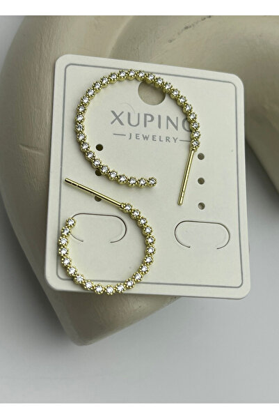 BİJU YILMAZ أقراط ذهبية مرصعة بالأحجار من Xuping - 25xpkp356