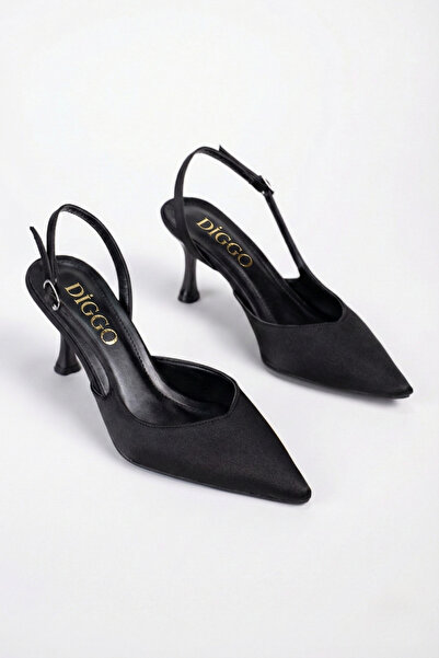 DİGGO Siena Women's Stiletto Pointed Toe Open Back Heeled Shoes