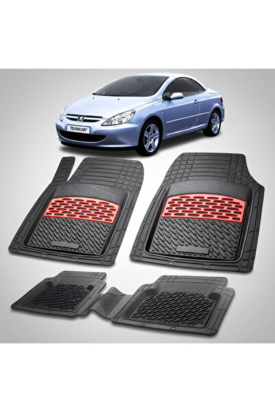 TEAMCAR Covorașe auto compatibile cu Peugeot 307 CC 2003-2005, culoare roșie