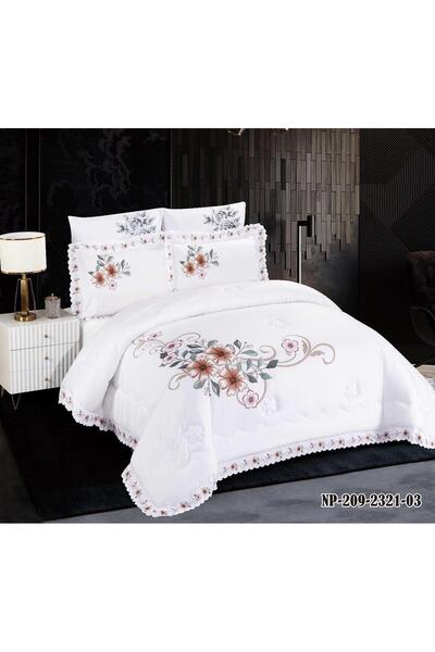 Ropi Hotel-style embroidered spring flower bedspread (duvet) set - 6 pieces -...