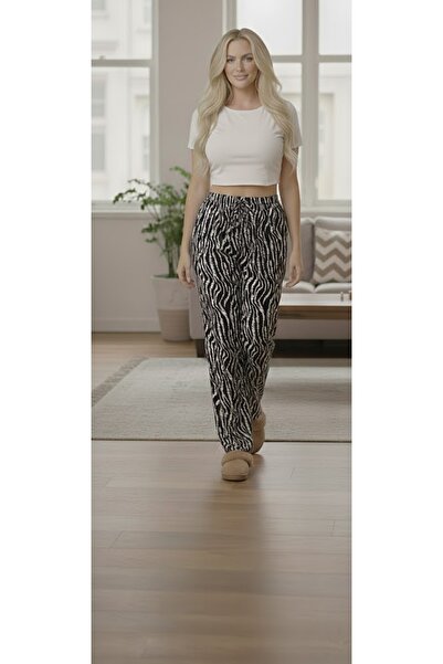 THEBEK Yumoş Velvety Suede Patterned Battal Pajamas Comfortable Fit-Pattern G...