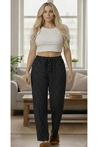 THEBEK Yumoş Velvety Suede Patterned Battal Pajamas Comfortable Fit-Pattern G...