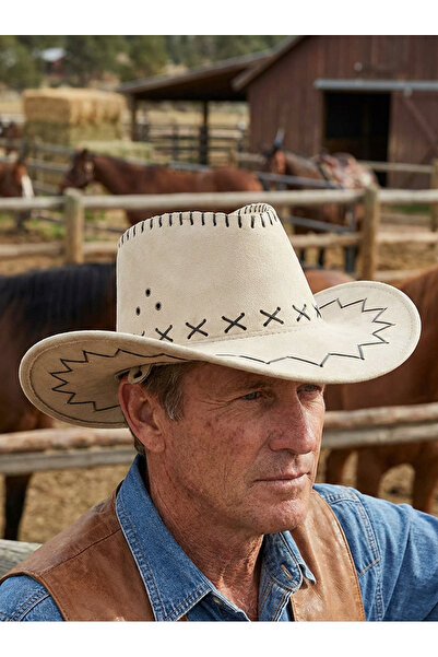 PIECE SIGNATURE Plain and Checkered Cowboy Hat, for Women and Men (56-59 cm)