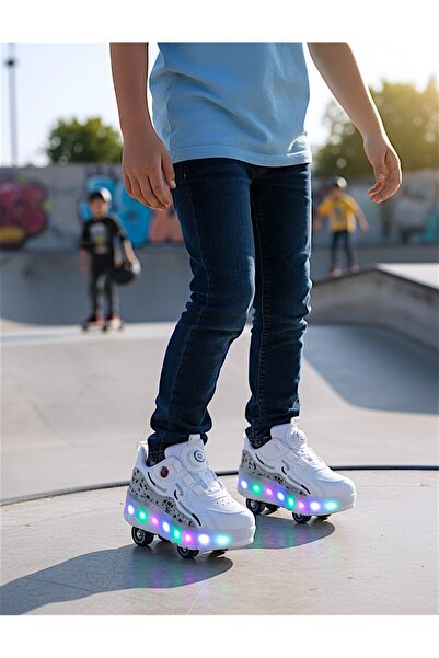 Stitch PATENLi AYAKKABI PATENLİ IŞIKLI SPOR AYAKKABI 4 TEKERLEKLİ KAYKAY