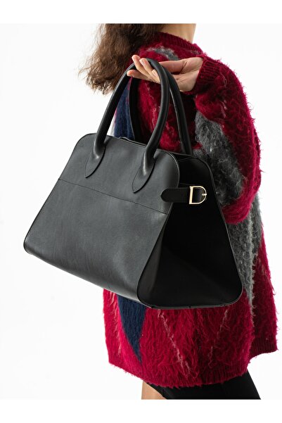 ALEMDAR AYAKKABI Nobi̇le Black Leather Women's Bag