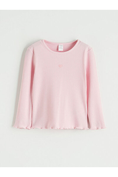 LC Waikiki Tricou pentru fete cu broderie inimă Zero Roba Collar Sparkly Choi...