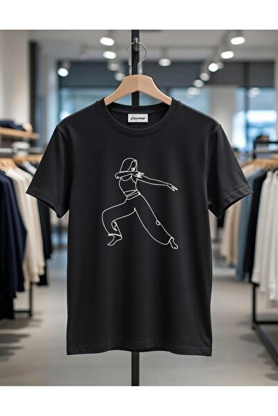 playwear PLAY WEAR Unisex Χαλαρή Εφαρμογή MINIMAL DANCE GIRL Μπλουζάκι με στά...