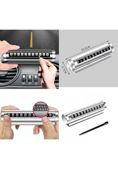 ÇEÇEN HOME Gray Metal Case Dial-Up In-Car Phone Numberer Parking Meter Car Nu...