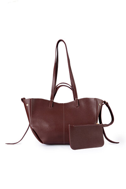 GLONDY Valore Faux Leather Wallet Detailed Women's Shoulder Bag Claret Red