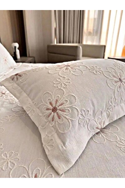 miar home perde tekstil Single Patterned Pink Detailed Bedspread Set Includin...