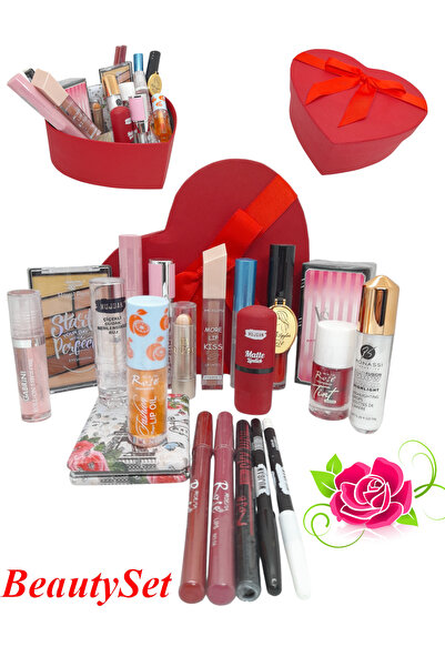 BeautySet Loving Heart Make Up Hediye Makyaj Seti 21 Parça Sevgililer Günü He...