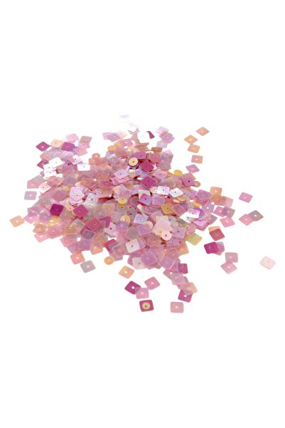 Serhat Aksesuar ve El İşçilik Pembe Mor 8x8 mm Kare Delikli Pul Payet 30 Gr (...