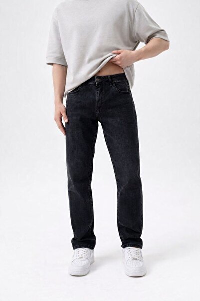 oraystore Men's Stonewashed Black Oversized Lycra Comfortable Fit Jeans