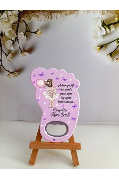 Nehir Ayak Magnet-Balonlu Kız Tasarım-Doğum Günü Hediyelik-Yenidoğan -10ADET