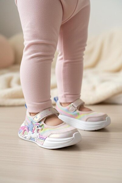 pepino 2203 Ortopedik Kız Çocuk Pudra Rahat Spor Işıklı Babet