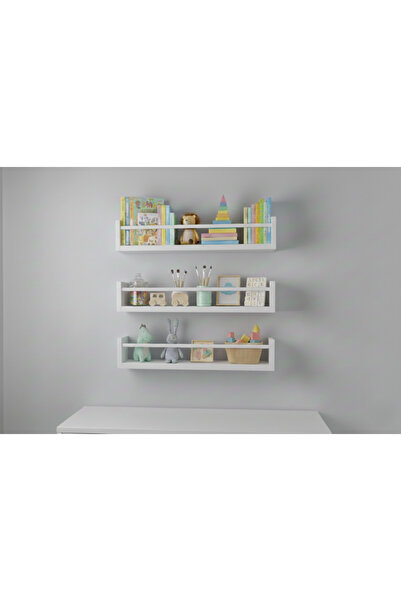 EGN WOODS 40X3 White Mdf Baby Room Organizer Children's Room Montessori Educa...