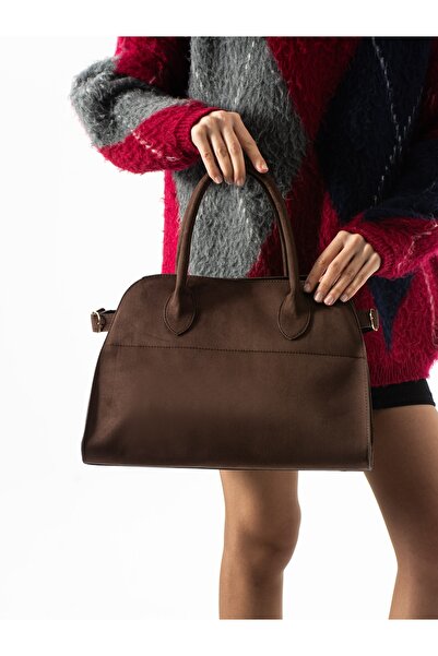 ALEMDAR AYAKKABI Nobi̇le Brown Suede Women's Bag