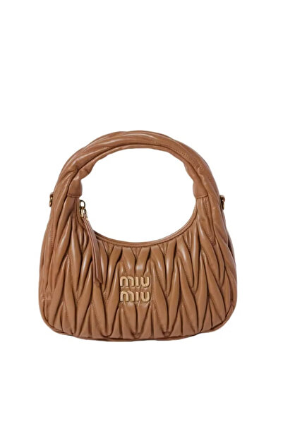 MIUMI MIU Wander nappa leather hobo Shoulder Bag With Crossbody Strap Zip Clo...