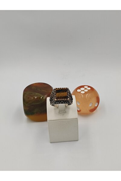 ALTUNTAŞ KAPLANGÖZÜ YAN KOLARI ONIKS TAŞLI KARE 925 AYAR 25 MM 17,00 GR. ERKE...