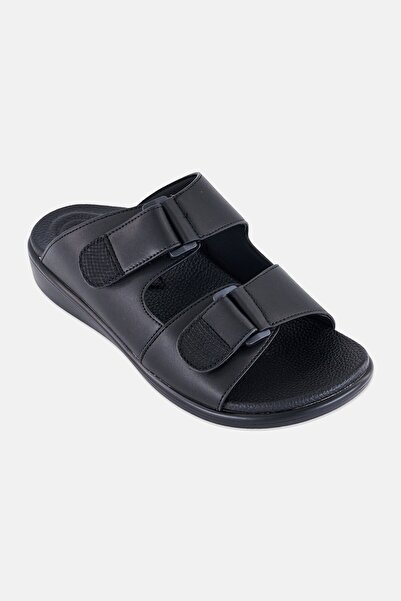 London Fog Men Slip On Arabic Sandals, Black