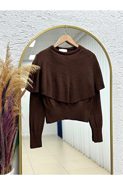 MİHRA STORE Aysel Bolerolu Knitwear Sweater-Bn6898 Brown
