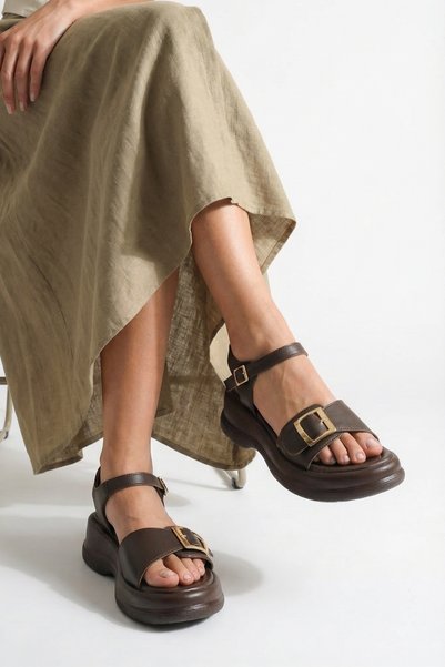 SH SİLVER MODA Sandale damă ușoare cu cataramă, casual, stilate și confortabile