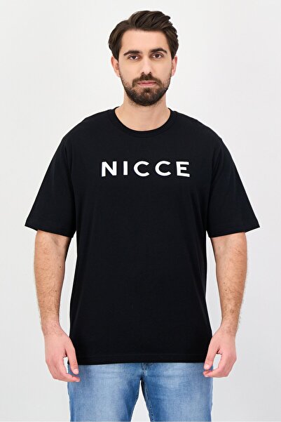 Nicce Men Crew Neck Short Sleeve Brand Logo T-Shirt, Black