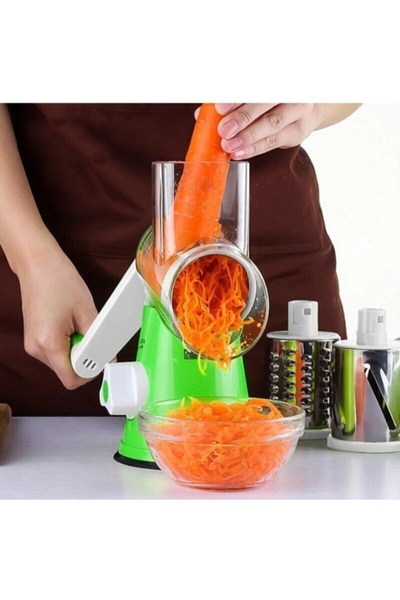 Yıldızan Çevirme Kollu Pratik Doğrayıcı Rende Yeşil