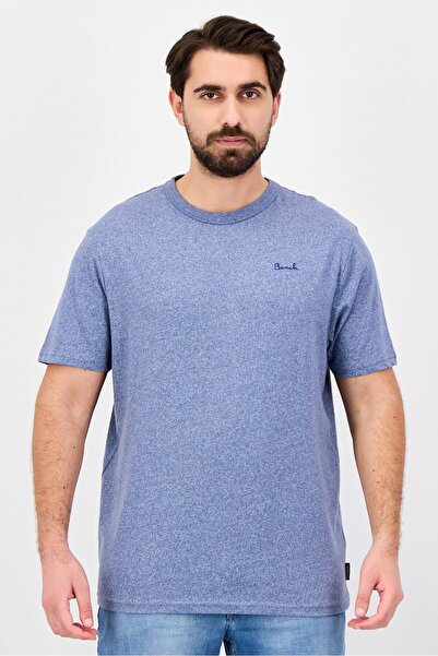 BENCH Men Crew Neck Short Sleeve Brand Logo T-Shirt, Blue
