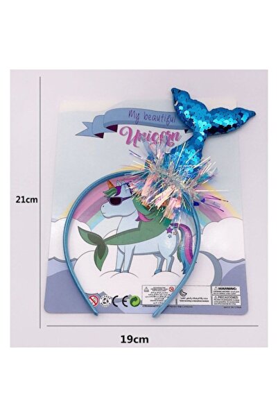 Toy Toy Toy Bandă de păr din plastic cu coadă de sirenă albastră pentru un as...