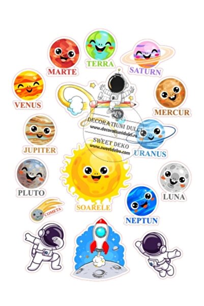 Decoratiuni Dulci Edible image Let's learn about the planets - Cut out