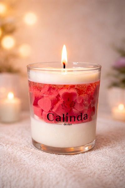 Calinda Candles Kalpli Jel Katman Kokulu Mum%100 Soya Wax – El Yapımı Dekorat...