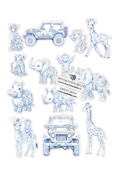 Decoratiuni Dulci Imagine comestibila Blue Savannah Wilds - Decupat