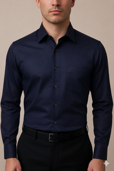 Zikuv Regular Fit Classic Cut Long Sleeve Easy-Iron Breathable Texture Tie-Do...