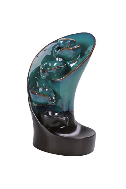 Generic مبخرة "اللهب" الخزفية ذات التدفق العكسي - ديكور زن مصنوع يدويًا وشلال...