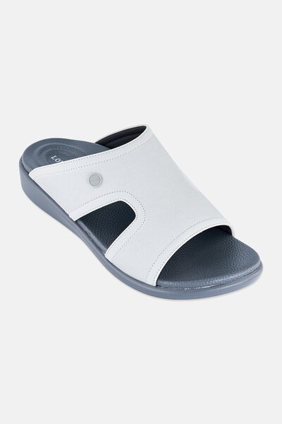 London Fog Men Slip On Arabic Sandals, Light Grey