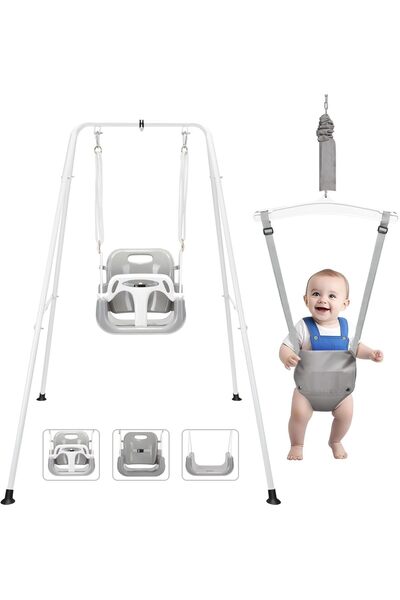 e-mall أرجوحة ونطاطة زينزريس 2 في 1 للأطفال الصغار، مجموعة أرجوحة للاستخدام ا...