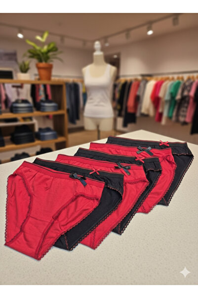 PAPATAY 7423 Standard Size Soft Fabric Stylish Bow Detail Black - Red 6 Pack ...