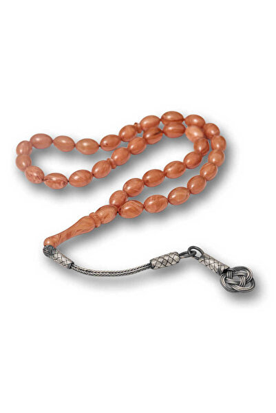 MEVAFA Silver Kazaz Tasseled Tight Amber Rosary