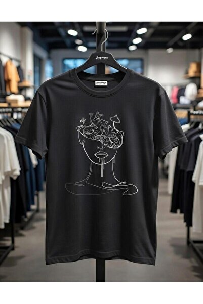 playwear PLAY WEAR Unisex Χαλαρή Εφαρμογή GIRL MINIMAL Μπλουζάκι με στάμπα κα...