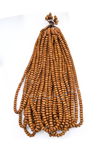 NAMAT Original Round shaped Natural Wood 99 Bead Rosary Prayer Bead 20 Piece ...